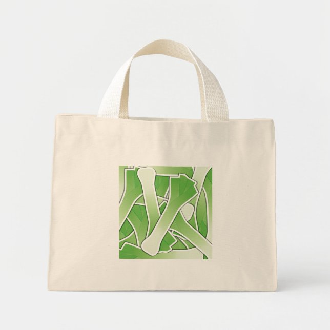 Funky leek mini tote bag (Front)