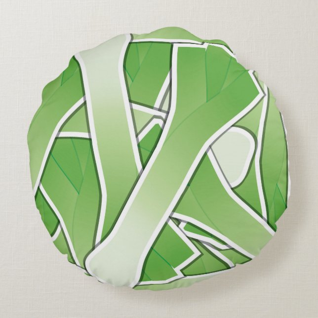 Funky leek round cushion (Back)