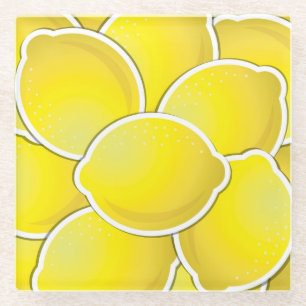 Funky lemon glass coaster