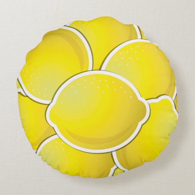 Funky lemon round cushion (Back)