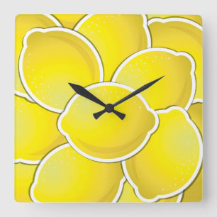 Funky lemon square wall clock