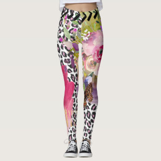 Funky Leopard and Floral leggings