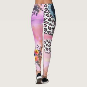 Funky Leopard and Floral leggings
