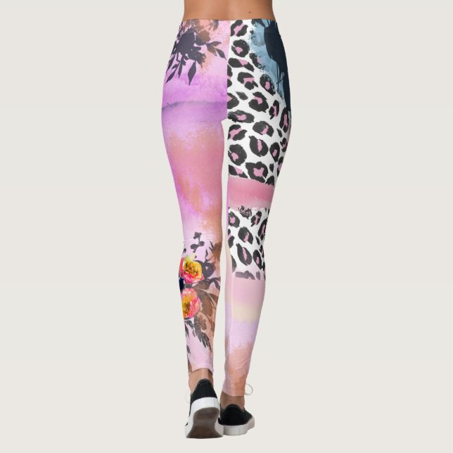 Funky Leopard and Floral leggings (Back)
