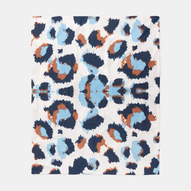 Funky Leopard Patterns Animal Zoo Art Animal Art Fleece Blanket (Front)