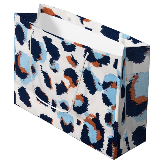 Funky Leopard Patterns Animal Zoo Art Animal Art Large Gift Bag (Front Angled)