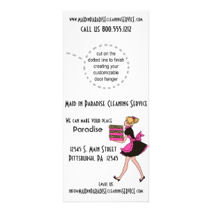 Funky Leopard Print Cleaning Service Rack Cards