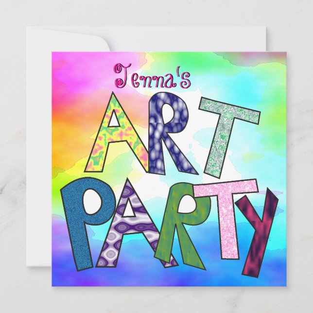 Funky Letters Birthday Invitation (Front)