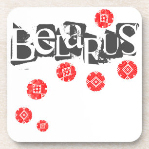 Funky Letters Folk Belarus Беларусь Coaster