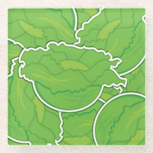 Funky lettuce glass coaster