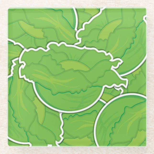 Funky lettuce glass coaster (Front)