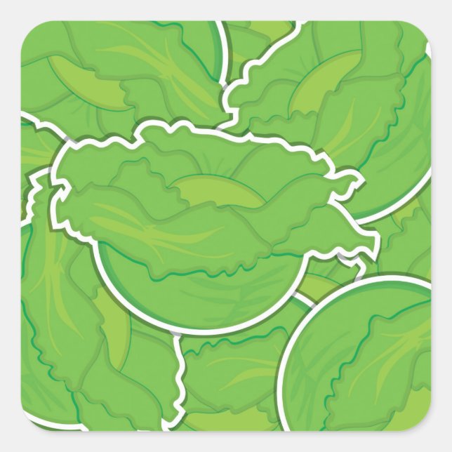 Funky lettuce square sticker (Front)