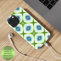 Funky Lime Green Aqua Turquoise Squares Art Mosaic
