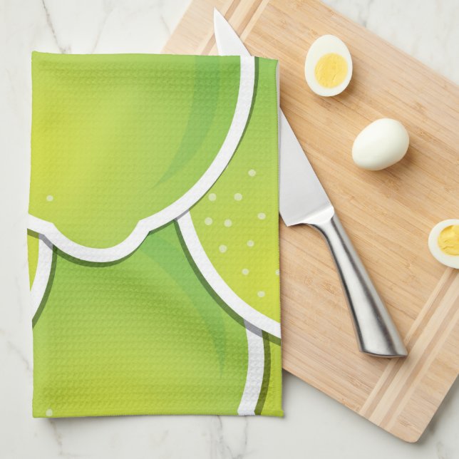 Funky lime tea towel (Quarter Fold)