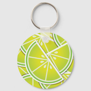 Funky lime wedges key ring