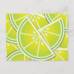 Funky lime wedges postcard