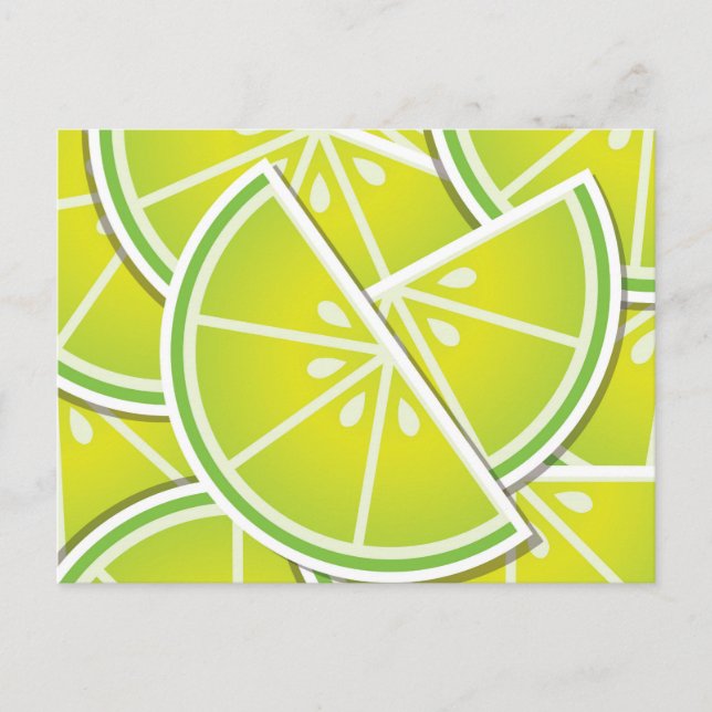 Funky lime wedges postcard (Front)