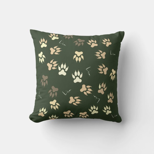 Funky Lion Paw Pattern Cushion Throw Pillow (Front)
