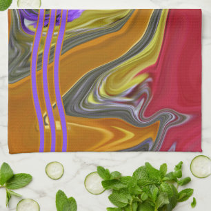 Funky Liquid Wave American  Tea Towel