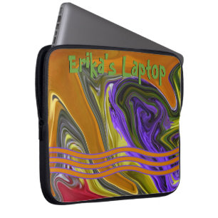 Funky Liquid Wave Digital Art Custom Laptop Sleeve