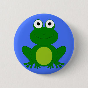 Funky little frog pond 6 cm round badge