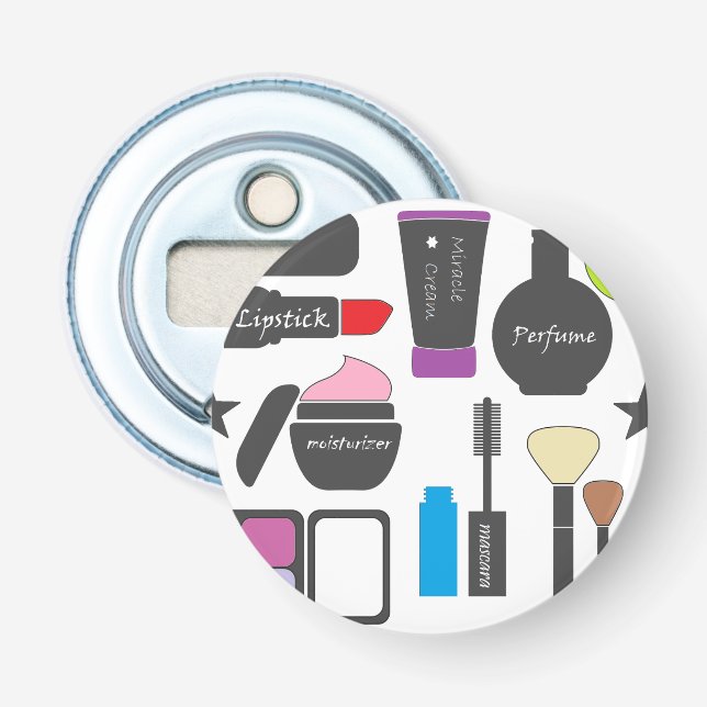 Funky Makeup Collage Bottle Opener (Front)