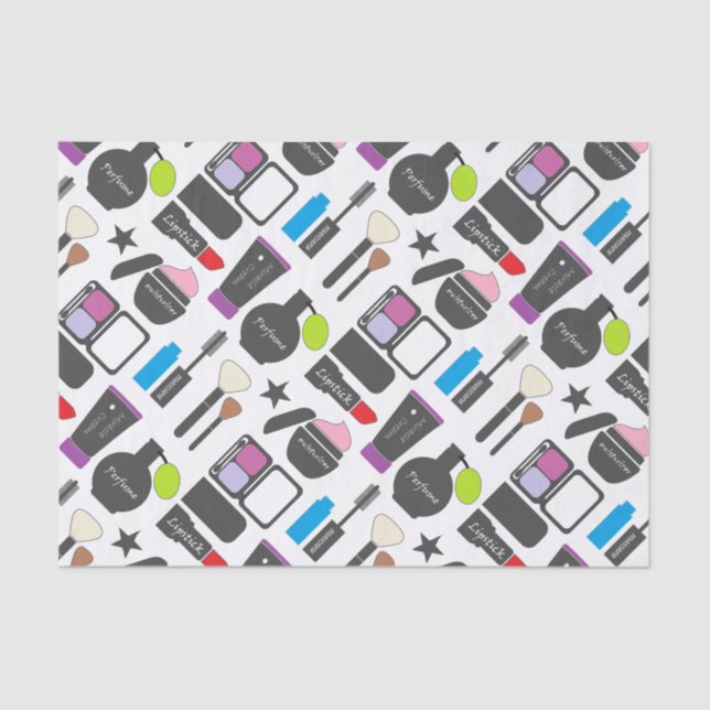 Funky Makeup Collage Tissue Paper (Front)