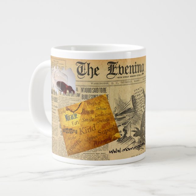 Funky MammaBASIL Design Jumbo Mug! Large Coffee Mug (Front Left)