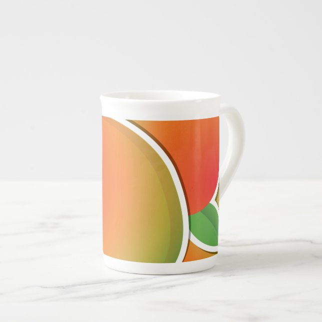 Funky mango bone china mug (Front Right)