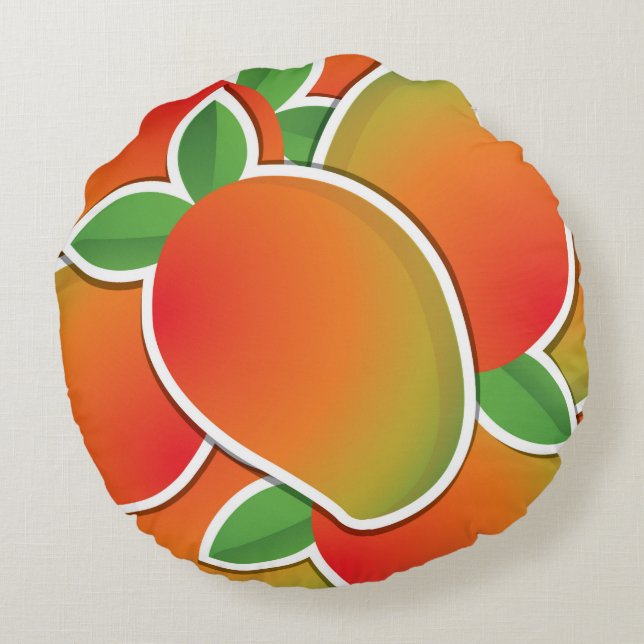 Funky mango round cushion (Back)