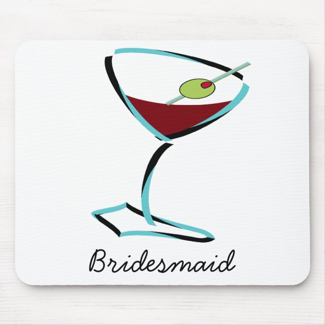 funky martini aqua mouse mat (Front)