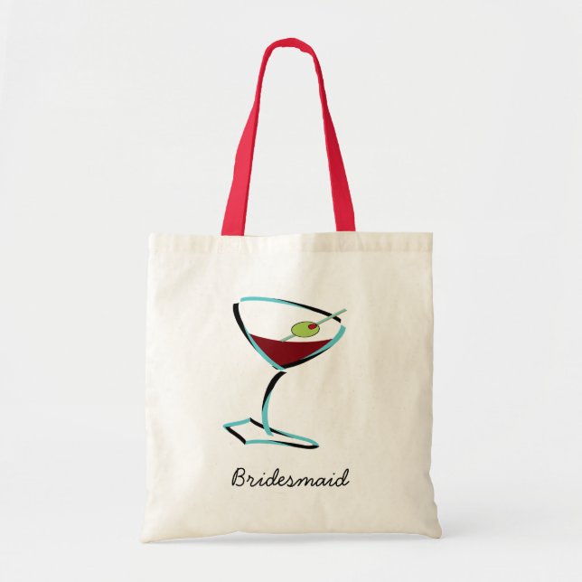 funky martini aqua tote bag (Front)