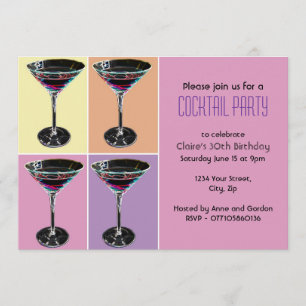 Funky Martini Cocktail Party Invitation