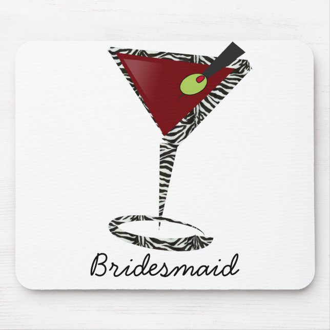 Funky martini Fun Bridesmaid Favours Mouse Mat (Front)