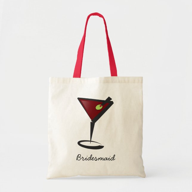 Funky martini Fun Bridesmaid Favours Tote Bag (Front)