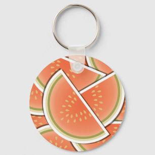 Funky melon wedges key ring