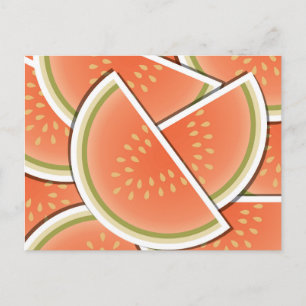 Funky melon wedges postcard