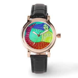Funky Mermaid Abstract Art Watch