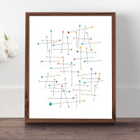 Funky Mid Century Lines And Dots Retro