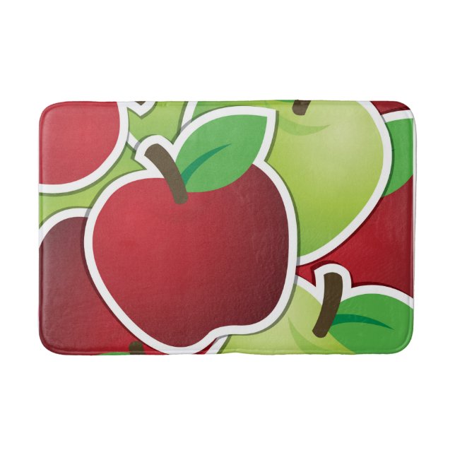 Funky mixed apples bath mat (Front)