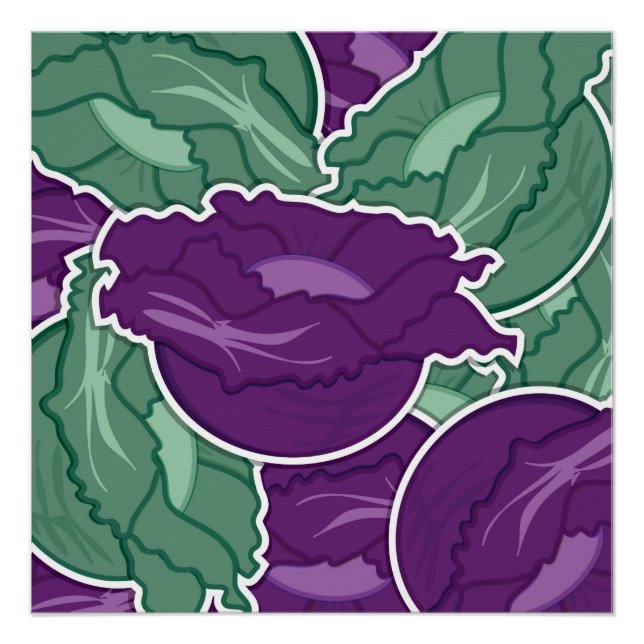 Funky mixed cabbage poster (Front)