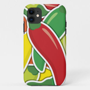 Funky mixed chilli peppers iPhone 11 case