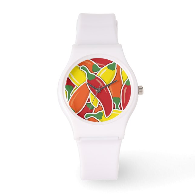 Funky mixed chilli peppers watch (Front)