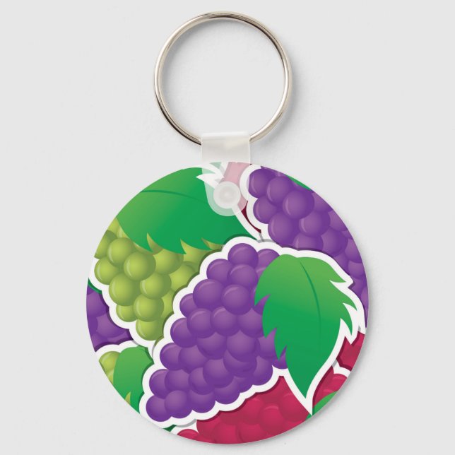 Funky mixed grapes key ring (Front)