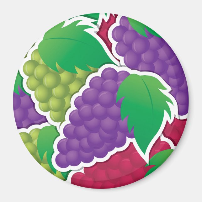 Funky mixed grapes magnet (Front)