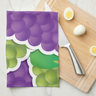 Funky mixed grapes tea towel