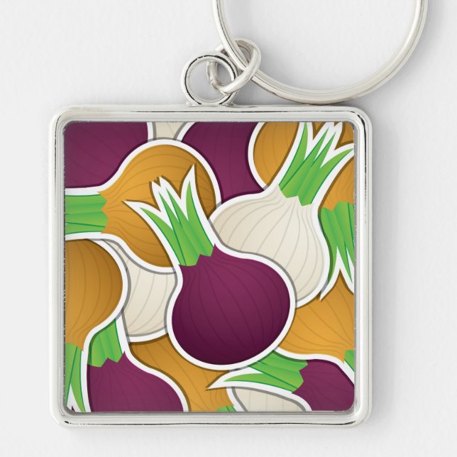 Funky mixed onions key ring (Front)