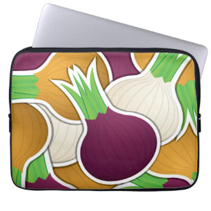 Funky mixed onions laptop sleeve