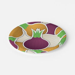 Funky mixed onions paper plate
