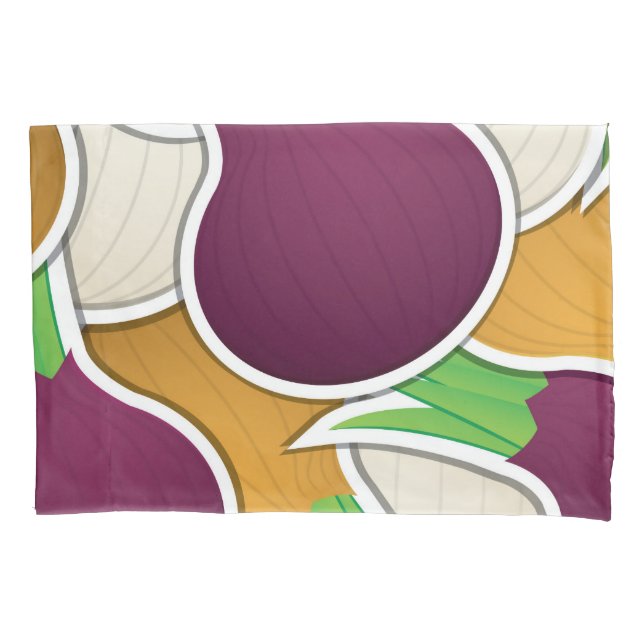 Funky mixed onions pillowcase (Front)